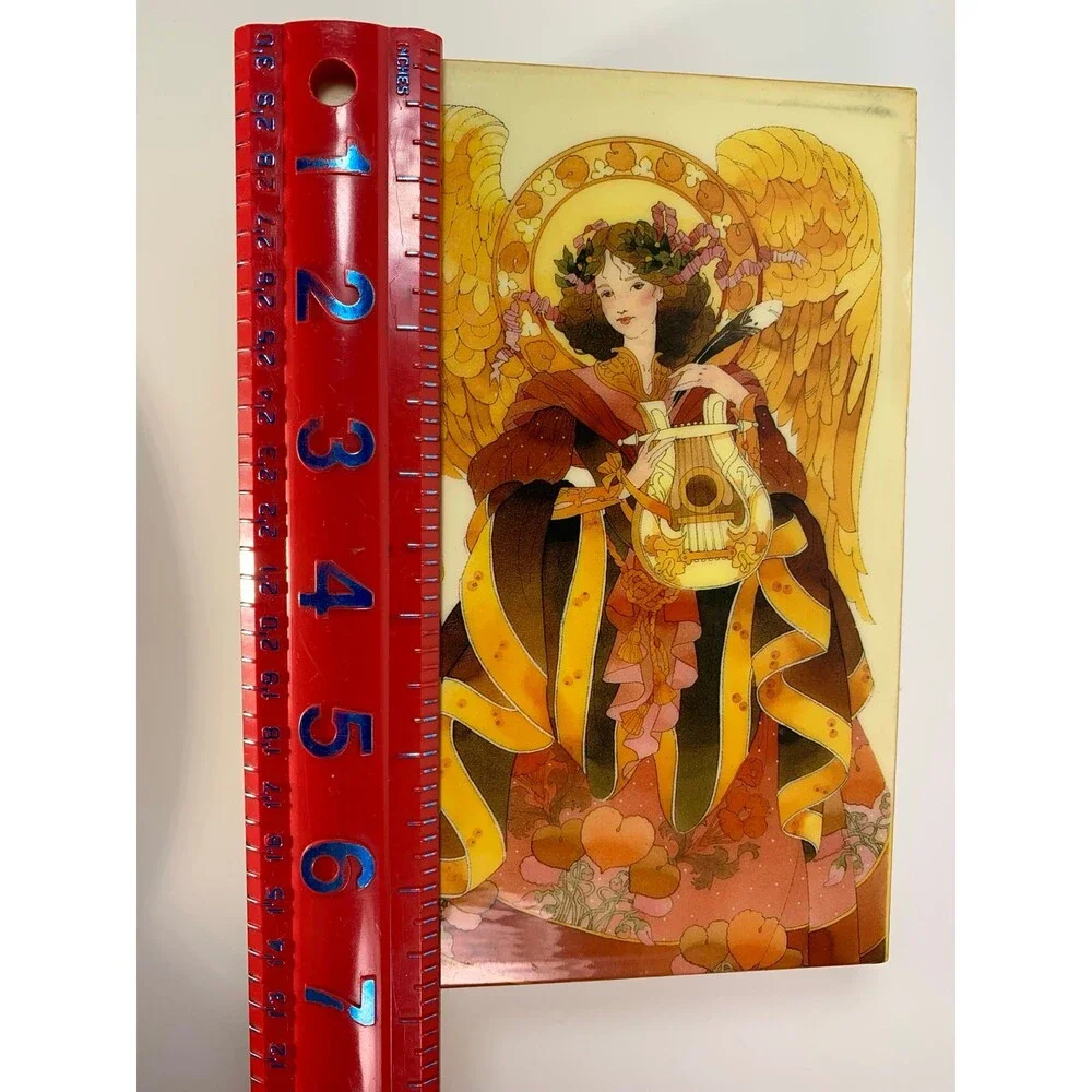 Victorian Angel  vintage lacquered Jewelry Music Box solid wood